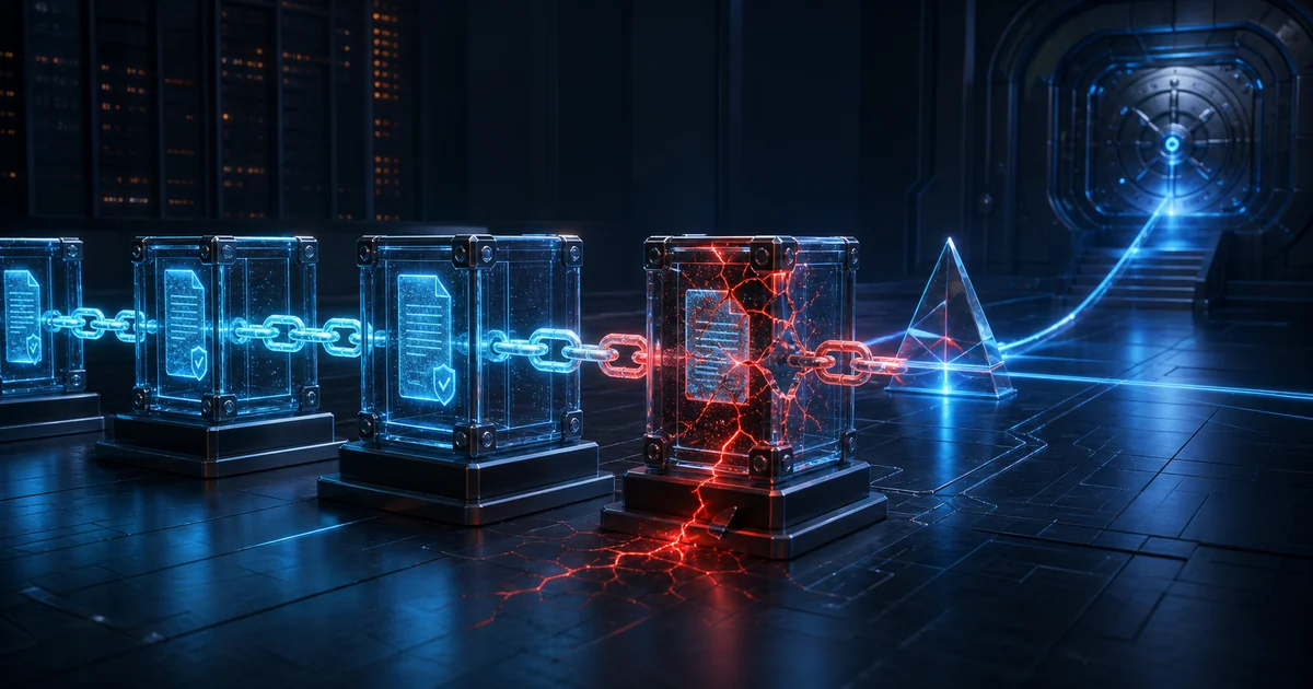Tamper-evident audit log hash chain illustration
